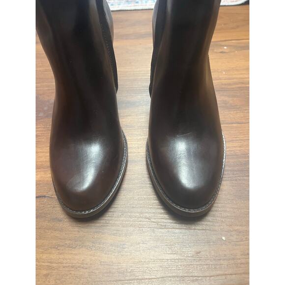 Frye Womens 7.5 Leather Dark Brown Ankle Boot Bootie Western 3475388-DBN - Picture 5 of 11